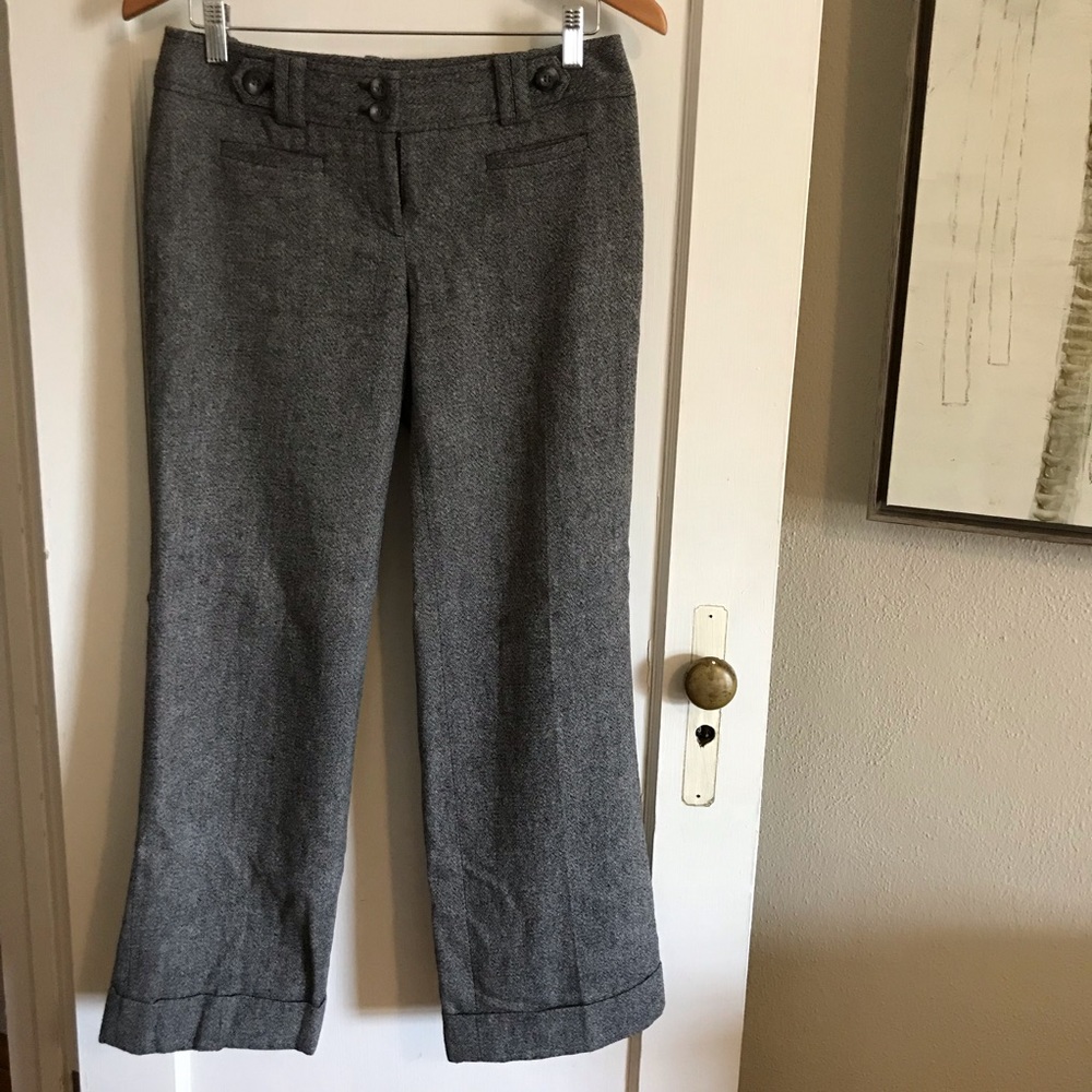Ann Taylor cuffed black tweed trousers, 4P, EUC